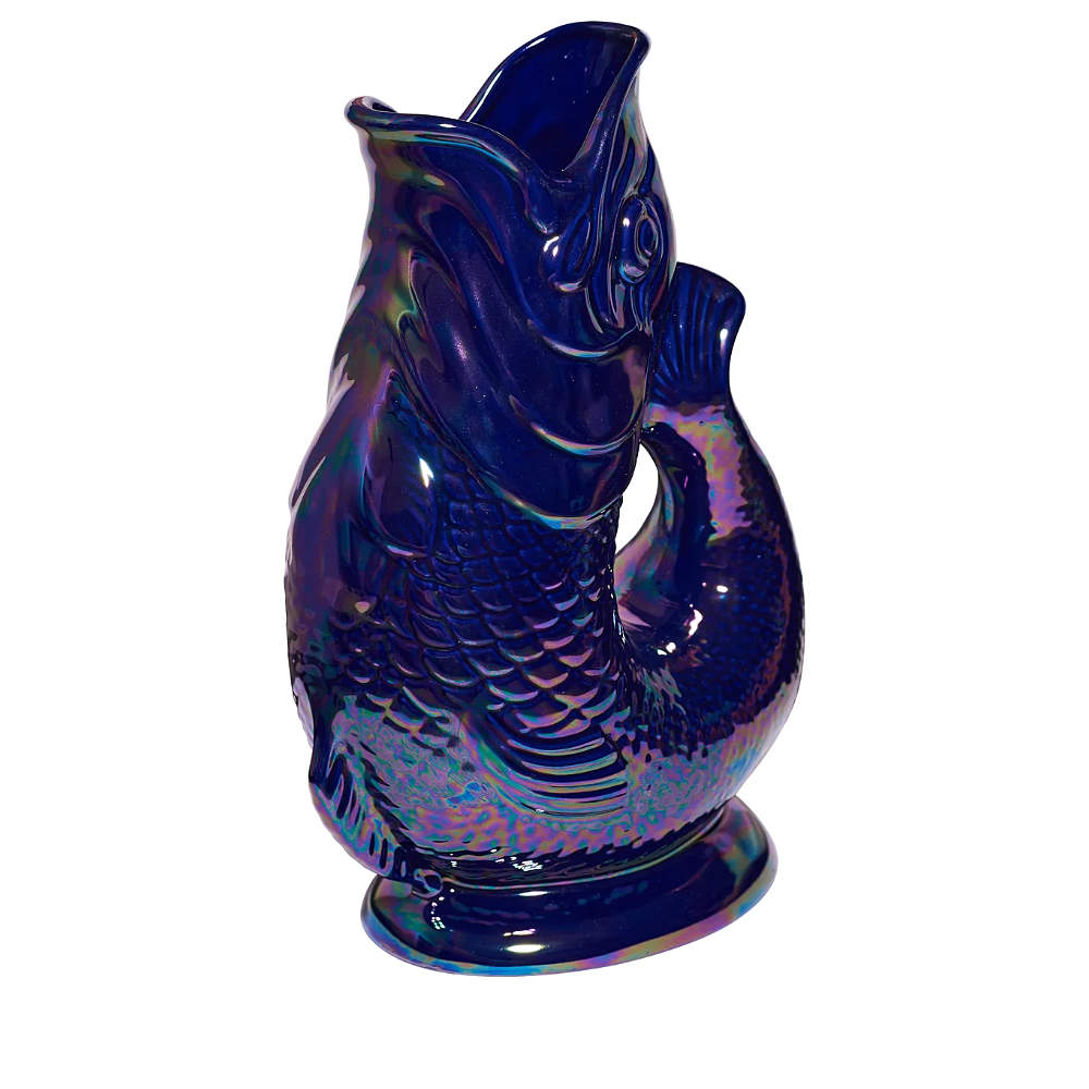Cobalt Blue Lustre Gluggle Jug Pitcher 1.2L