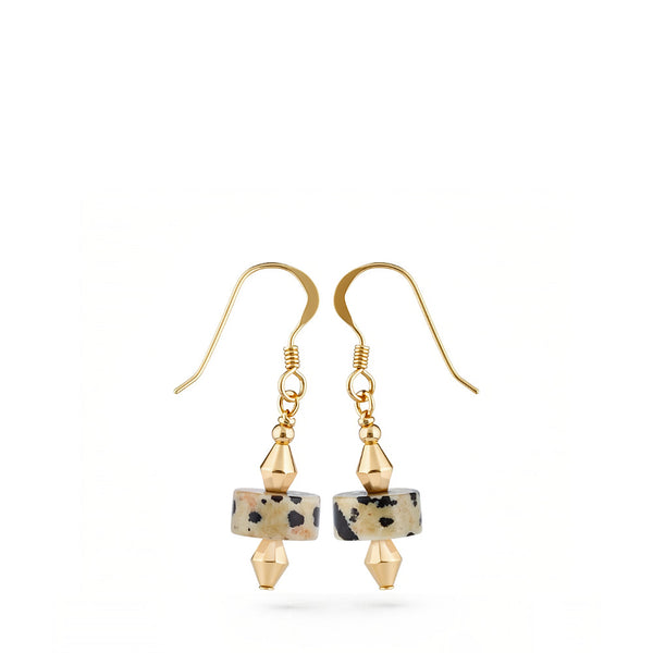 Coco Semi Precious Earrings Dalmation Jasper