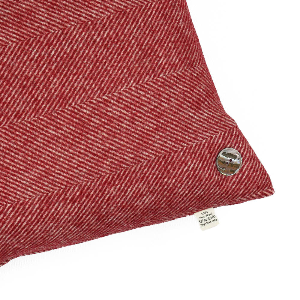 Mawes Pure Wool Cushion Maroon Red