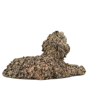 Jake The Labradoodle Lying Dog Cold Cast Bronze Sculpture