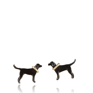 Labrador Stud Earrings Black
