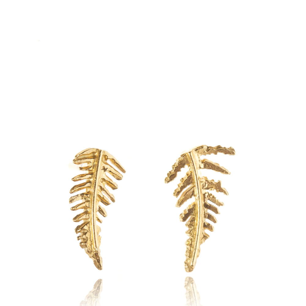 Fern Stud Earrings Gold