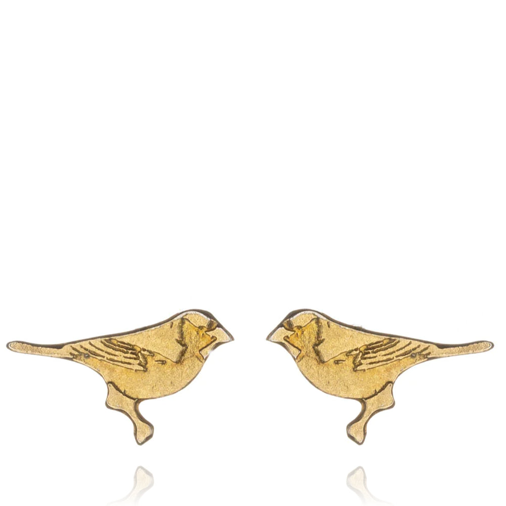Tiny Bird Stud Earrings Gold