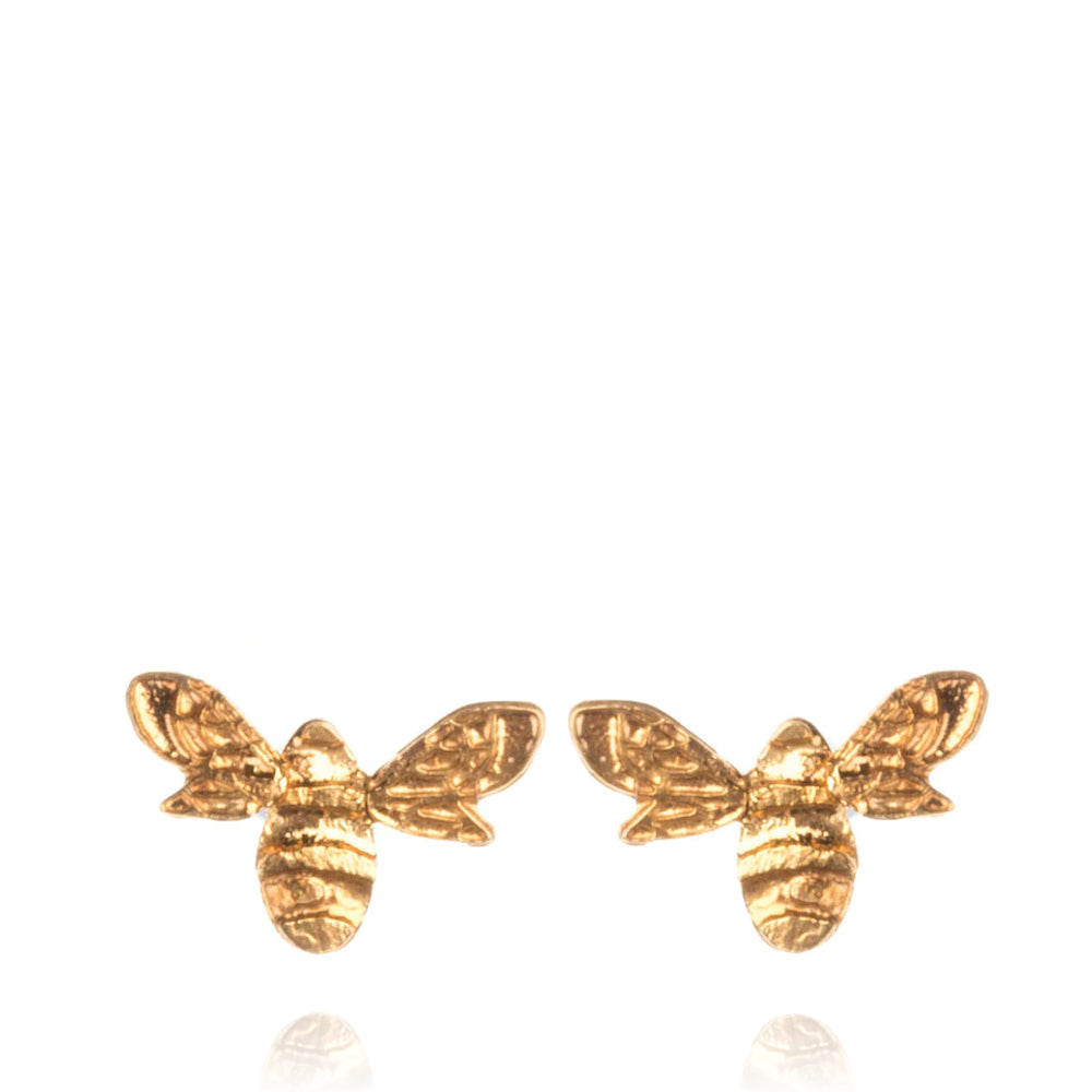 Mini Bee Stud Earrings Gold