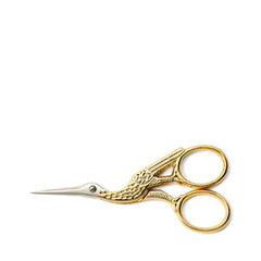 Stork Needlework Scissors 4" Gold Plated Carbon Steel