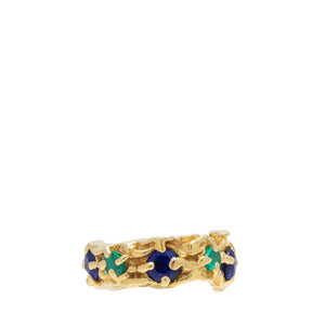 Nita Sapphire Emerald Recycled Silver Cuff