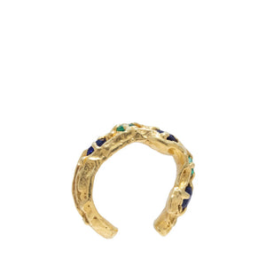 Nita Sapphire Emerald Recycled Silver Cuff