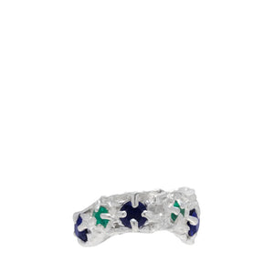 Nita Sapphire Emerald Argenti Recycled Silver Cuff