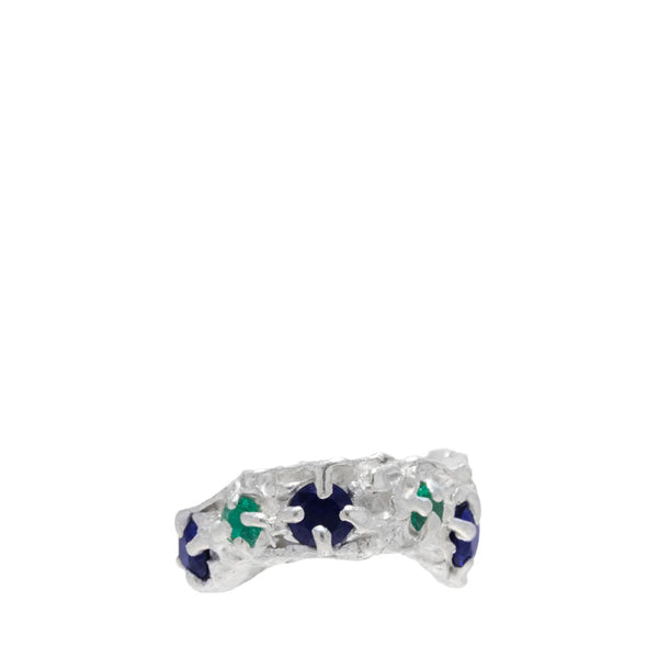 Nita Sapphire Emerald Argenti Recycled Silver Cuff