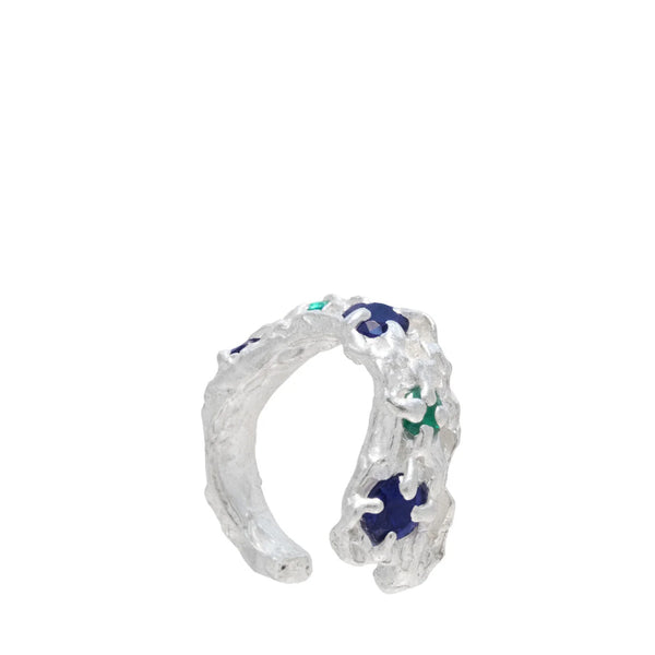 Nita Sapphire Emerald Argenti Recycled Silver Cuff
