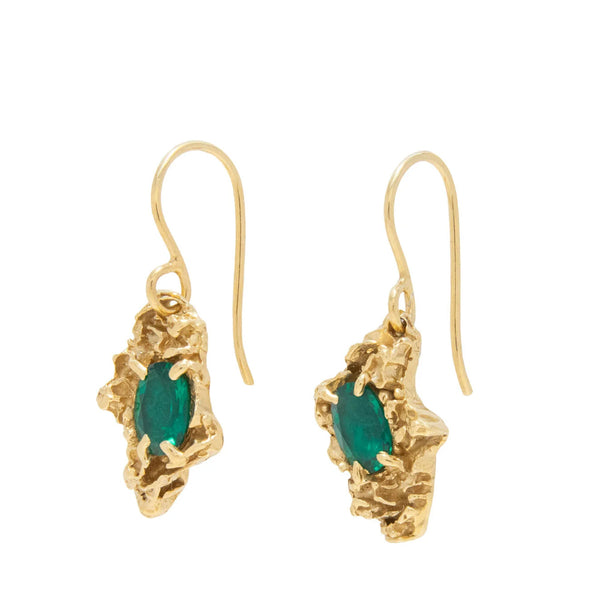Naoko Emerald Recycled Silver Earrings