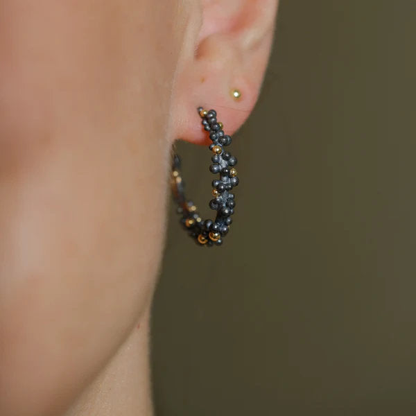 Granulated Hoops Earrings