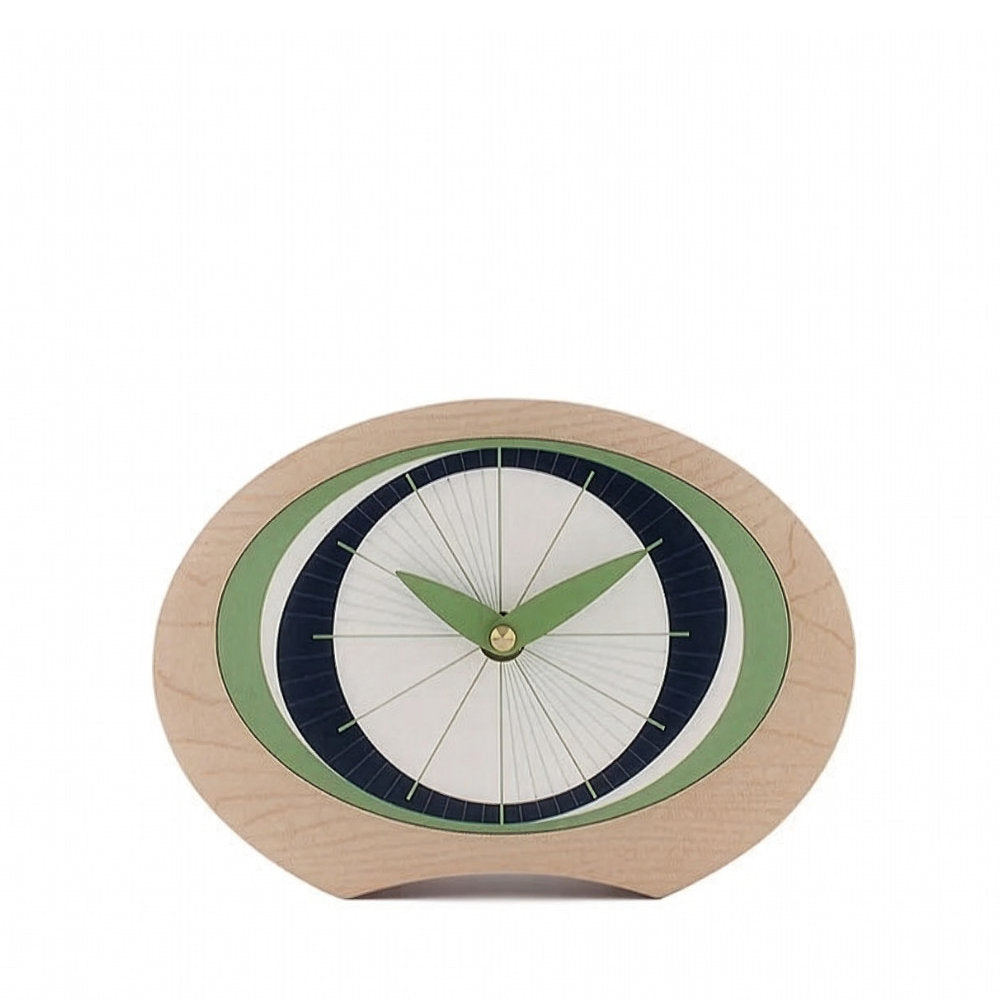 Eclipse Wooden Desk Clock Maple Green