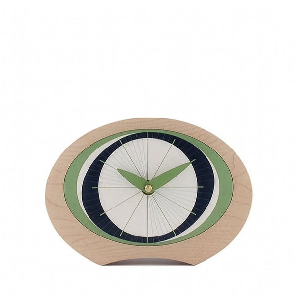 Eclipse Wooden Desk Clock Maple Green