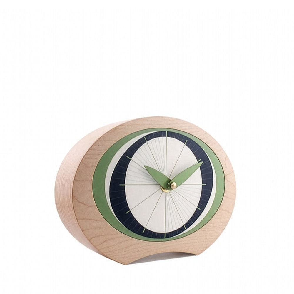 Eclipse Wooden Desk Clock Maple Green