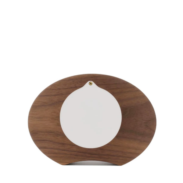 Eclipse Wooden Desk Clock Walnut Orange