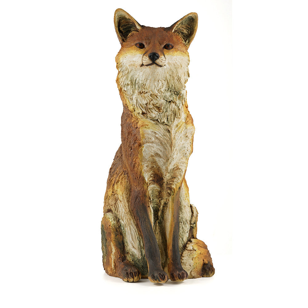 Sitting Fox Ceramic Sculpture Life Size
