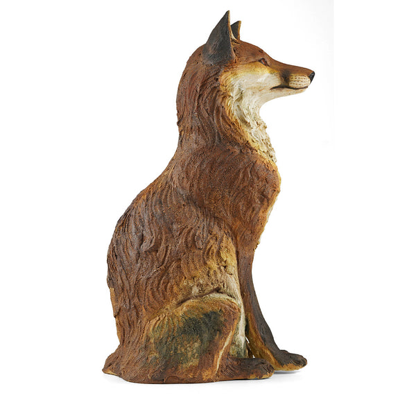 Sitting Fox Ceramic Sculpture Life Size