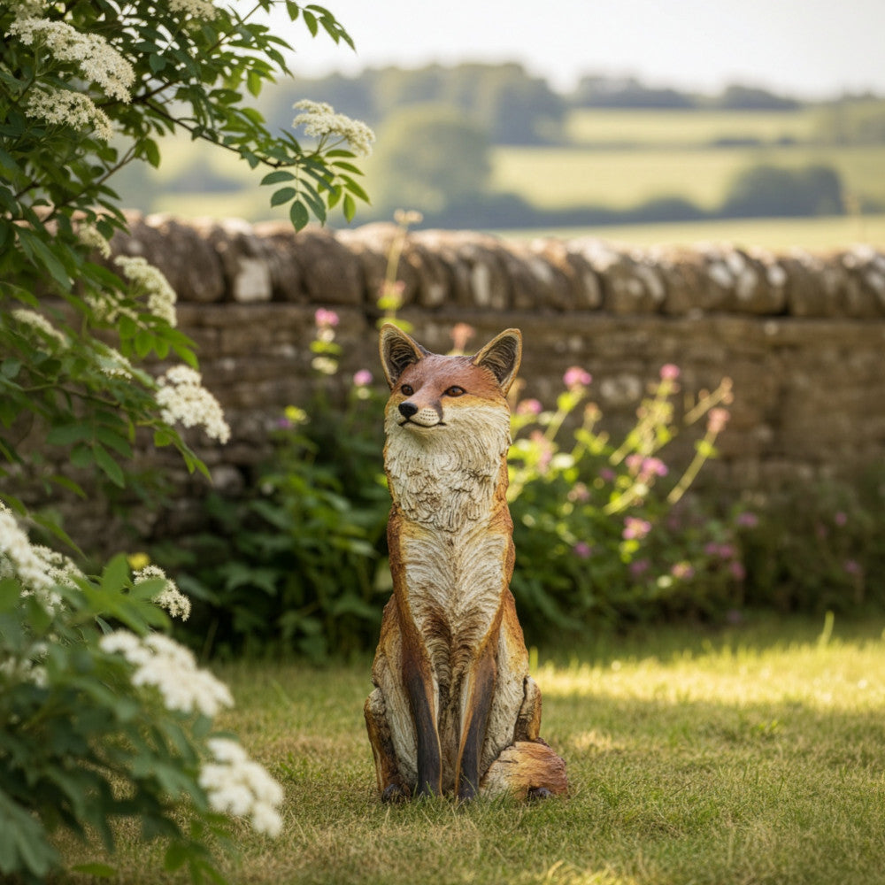 Sitting Fox Ceramic Sculpture Life Size