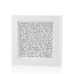 Daughter Quotes Framed Art Print In Gift Box