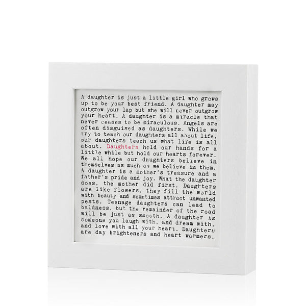 Daughter Quotes Framed Art Print In Gift Box
