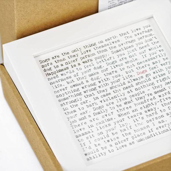 Dogs Quotes Framed Art Print In Gift Box