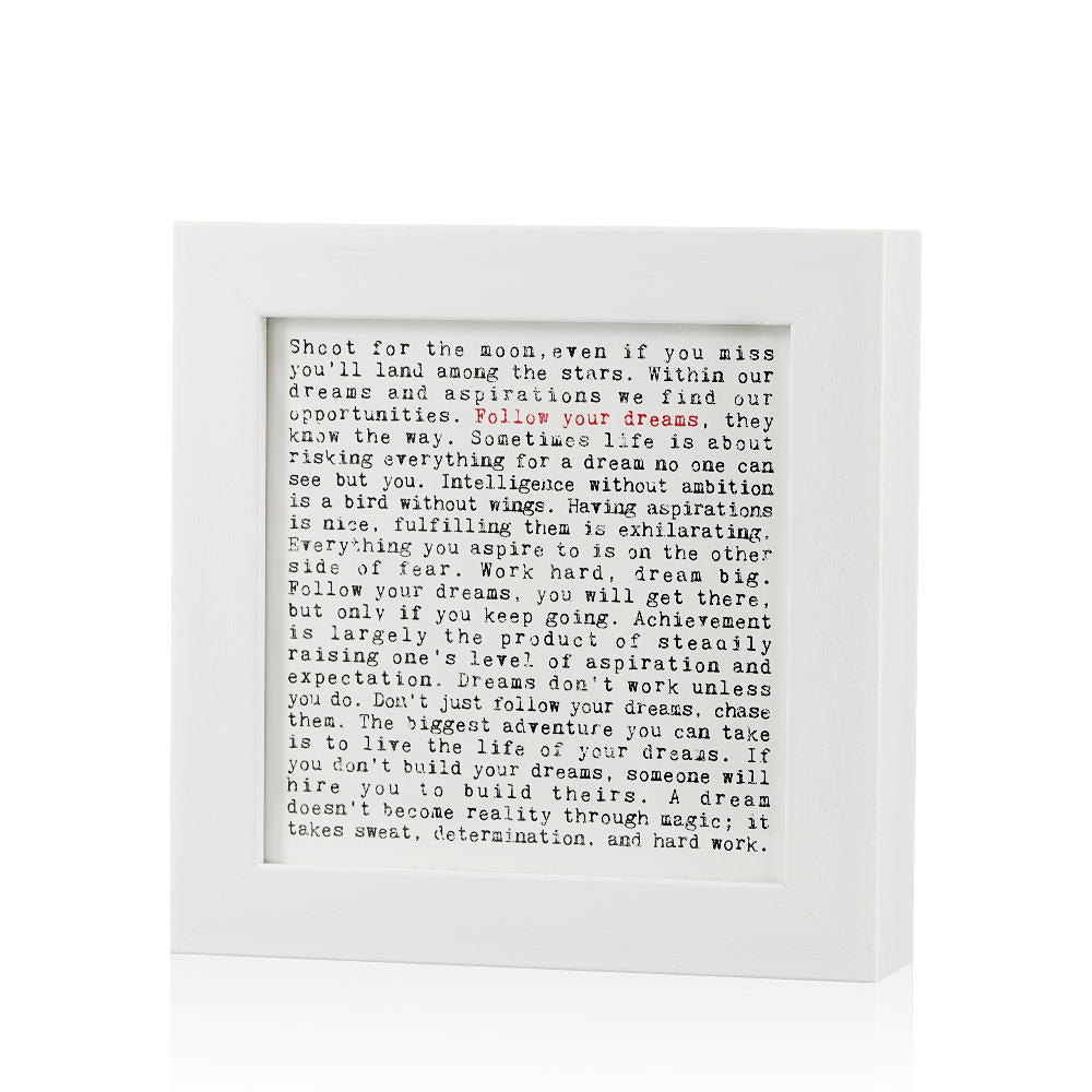Follow Your Dreams Quotes Framed Art Print In Gift Box