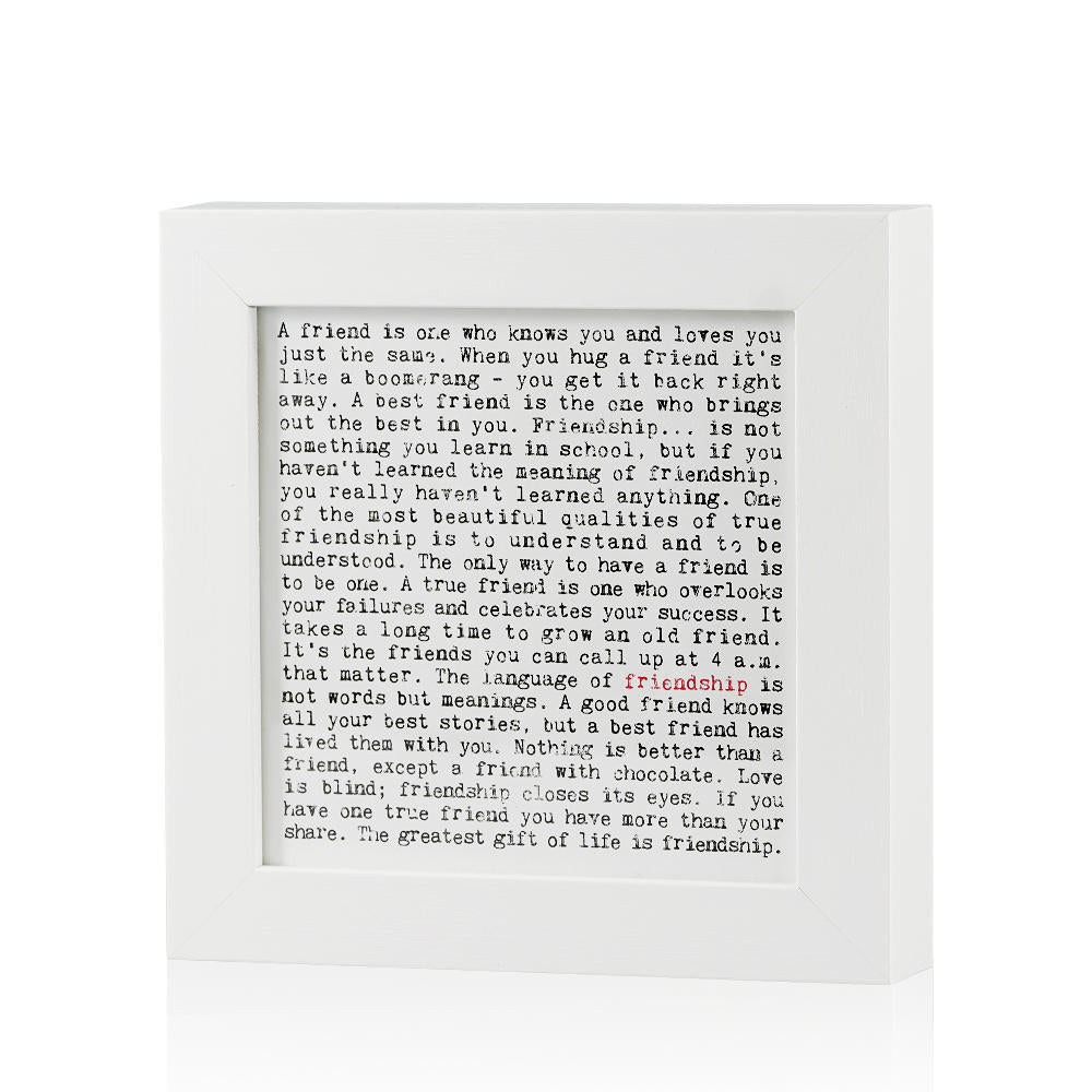 Friendship Quotes Framed Art Print In Gift Box