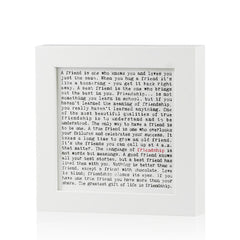 Friendship Quotes Framed Art Print In Gift Box