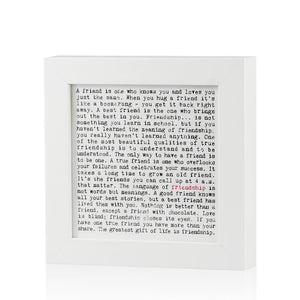 Friendship Quotes Framed Art Print In Gift Box