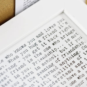 Friendship Quotes Framed Art Print In Gift Box