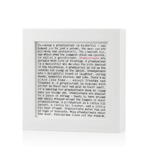 Grandparents Quotes Framed Art Print In Gift Box