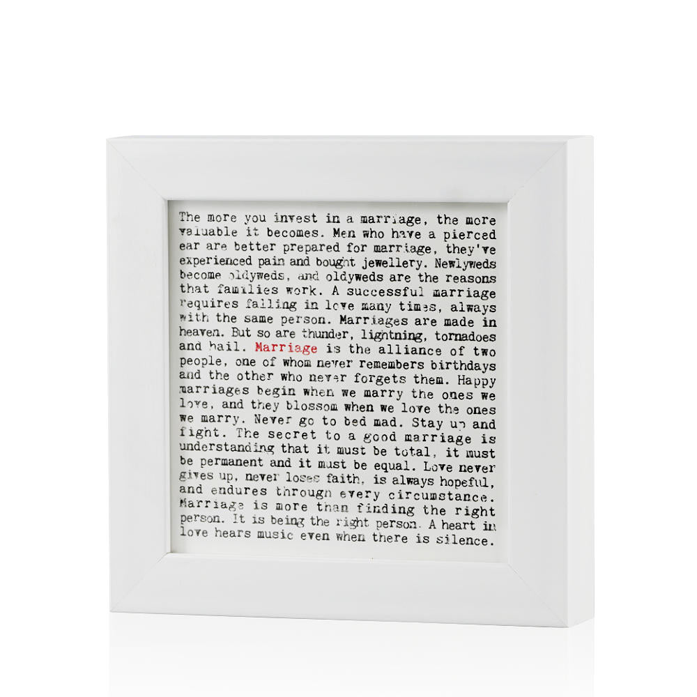 Marriage Quotes Framed Art Print In Gift Box