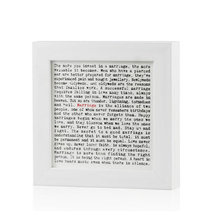 Marriage Quotes Framed Art Print In Gift Box