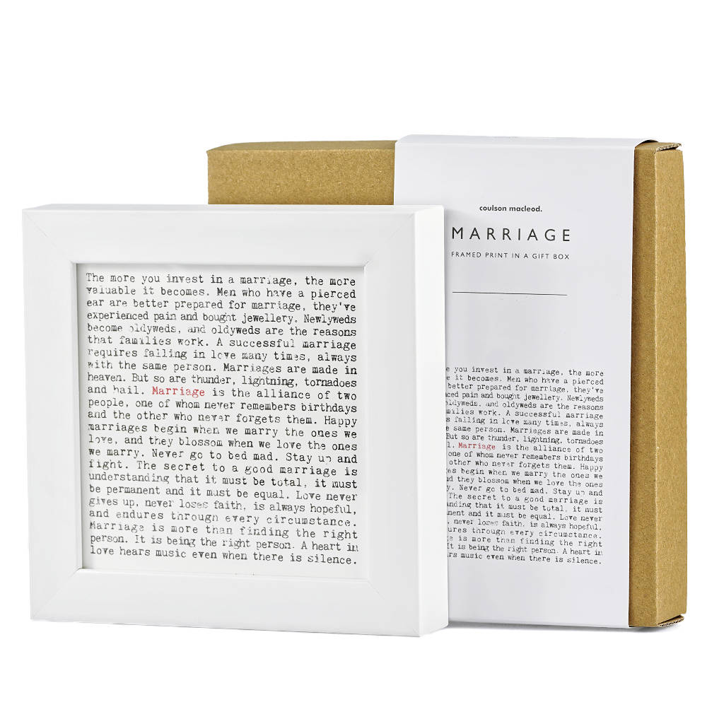 Marriage Quotes Framed Art Print In Gift Box