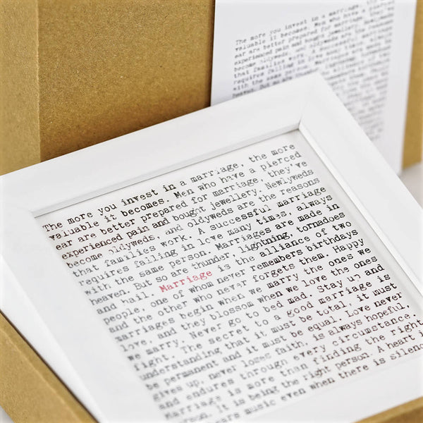 Marriage Quotes Framed Art Print In Gift Box
