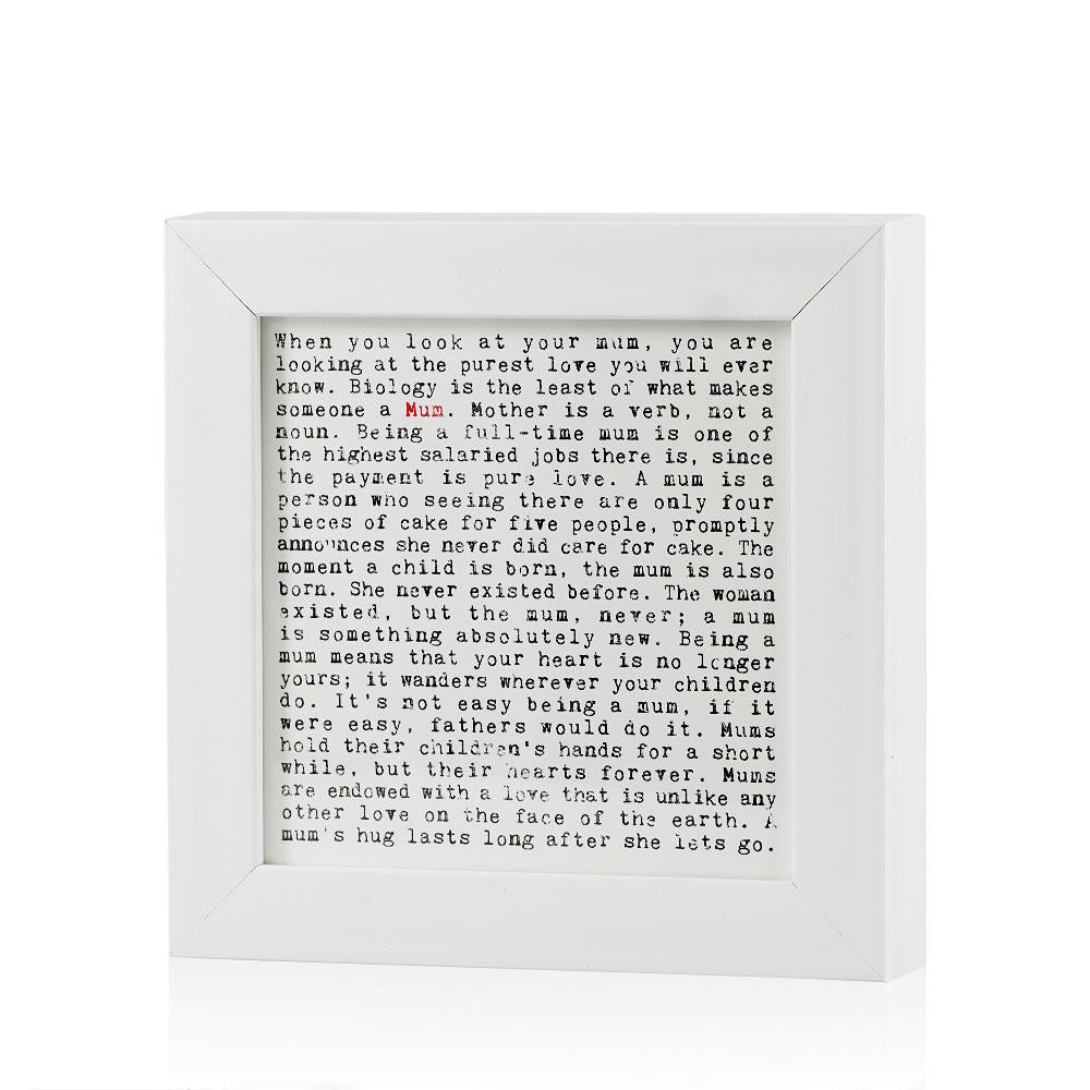 Mum Quotes Framed Art Print In Gift Box