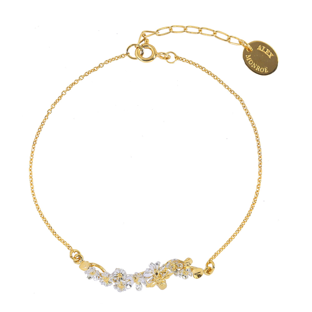In-Line Garden Gathering Bracelet With Tiny Bee