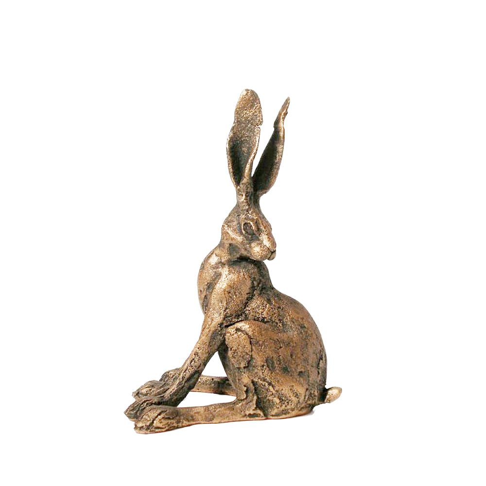 Alert Hare Cold Cast Bronze Sculpture