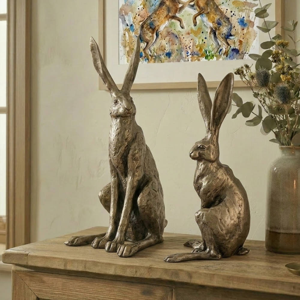 Hare Sitting Bronze Sculpture Medium