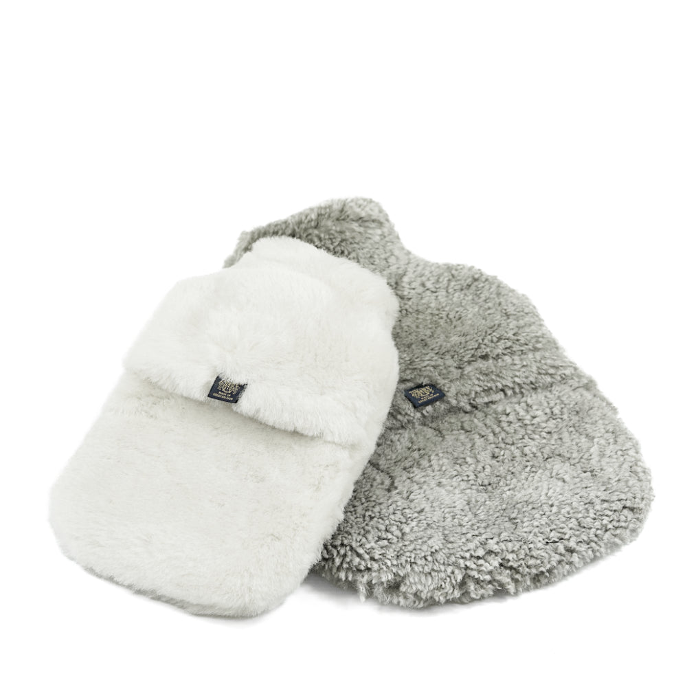 Sheepskin Hot Water Bottle Grey 2L