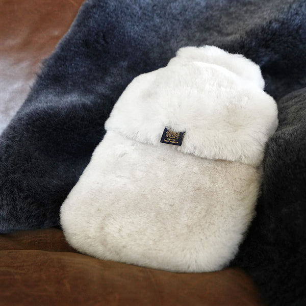Sheepskin Hot Water Bottle Ivory 0.8L