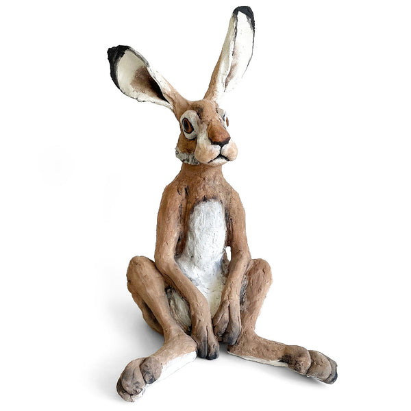 Sitting Hare Ceramic Sculpture 37cm