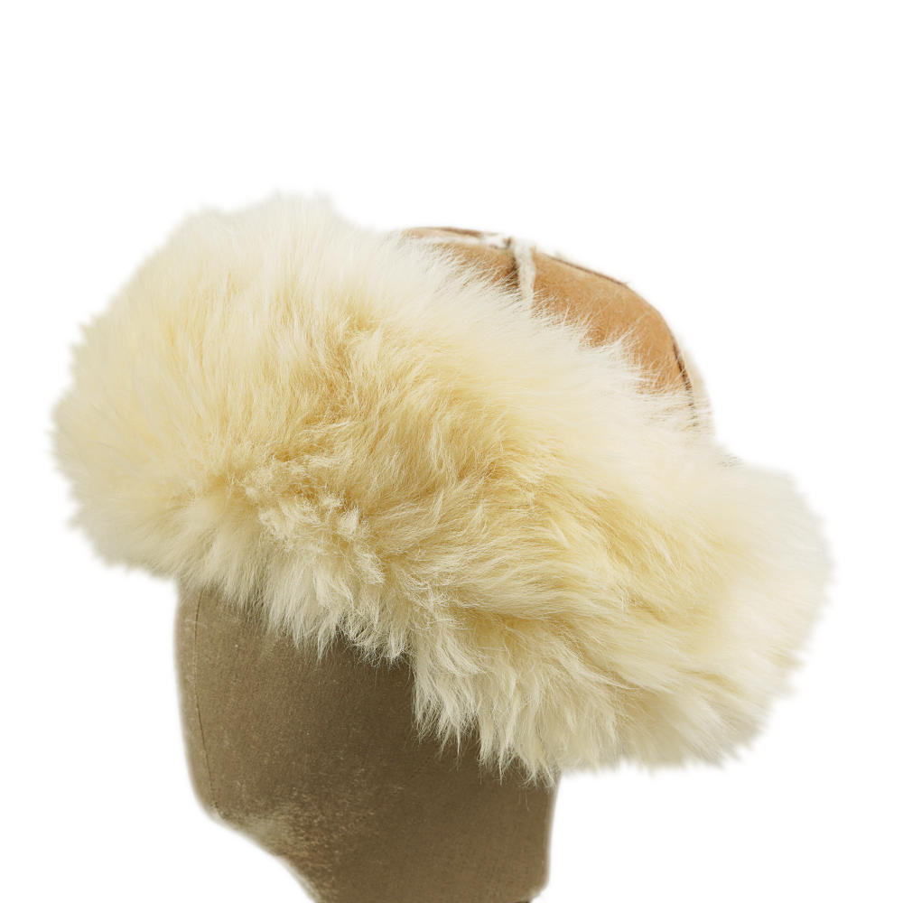 Justina Sheepskin Hat Champagne Brim