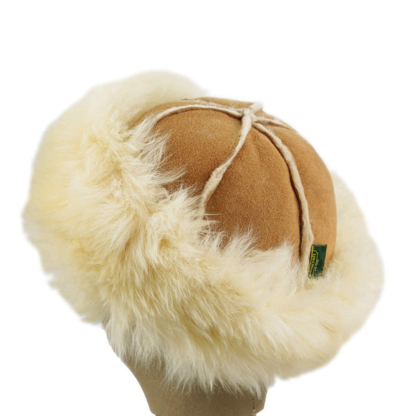 Justina Sheepskin Hat Champagne Brim