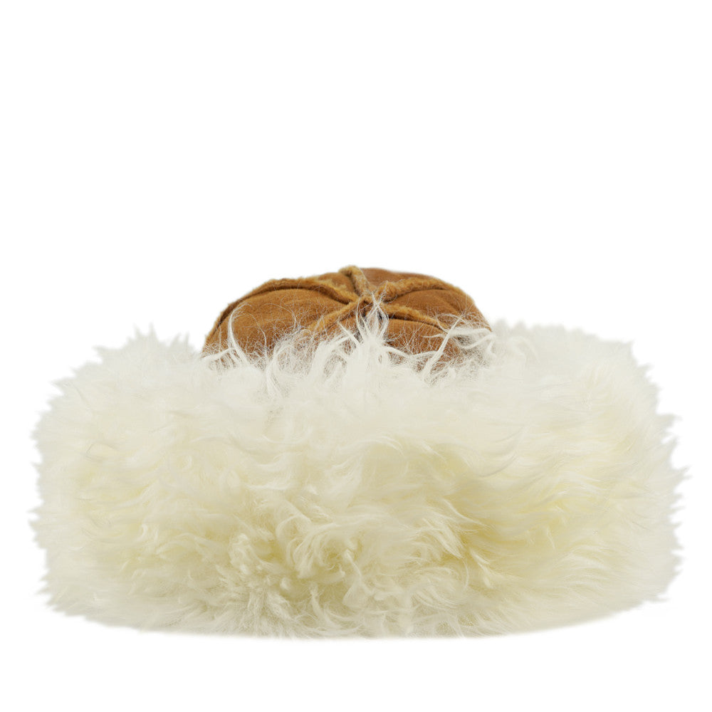 Justina Sheepskin Hat White Brim