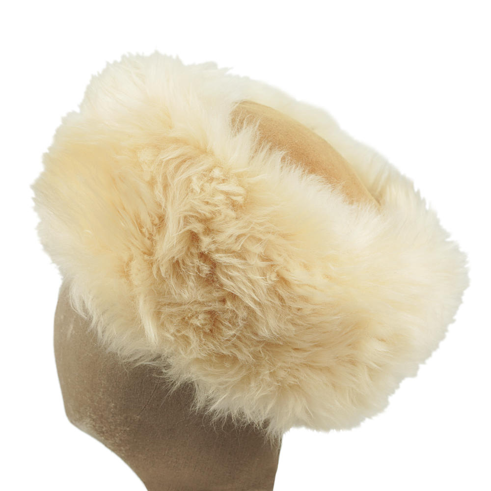 Snow Queen Sheepskin Hat Champagne Brim