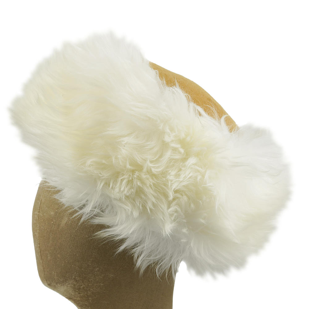 Snow Queen Sheepskin Hat White Brim