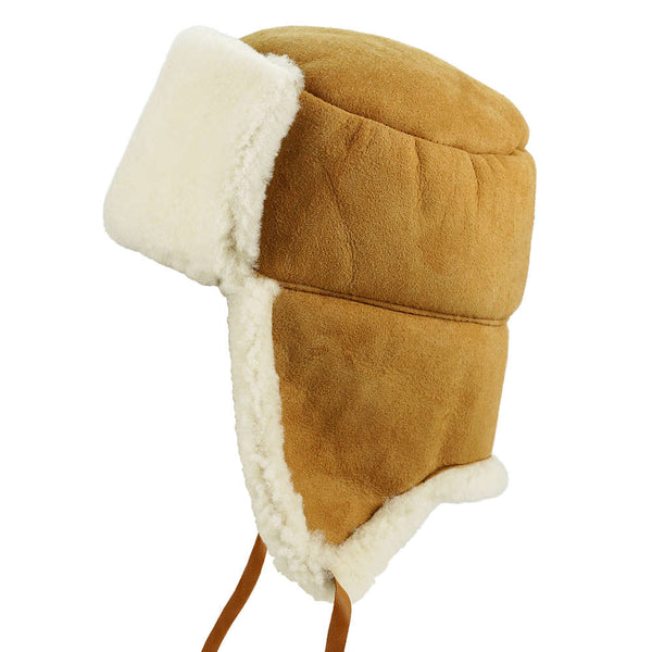 Sheepskin Trapper Hat With Ties