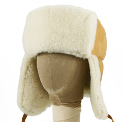 Sheepskin Trapper Hat With Ties